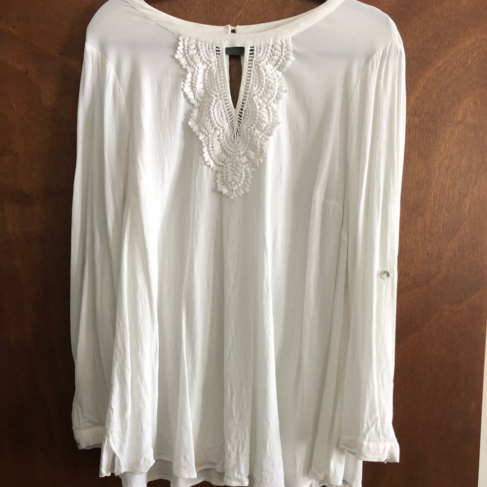 Cream lace detail blouse